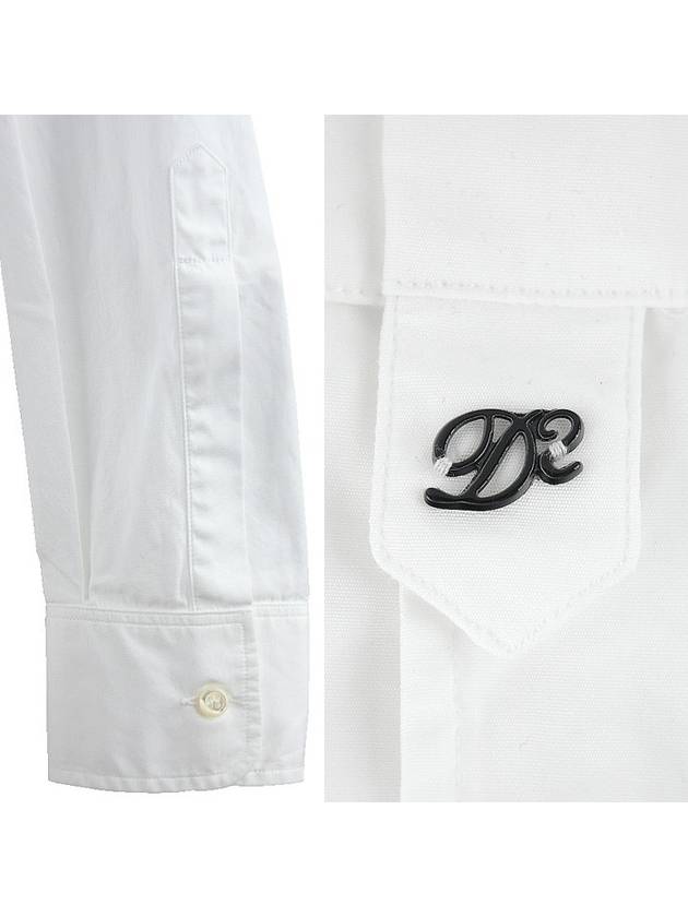 Slim Fit Long Sleeve Shirt White - DSQUARED2 - BALAAN 6