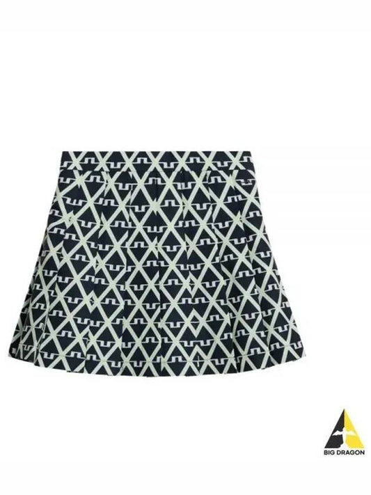 Golf Adina Print Skirt Geo JL Navy - J.LINDEBERG - BALAAN 2