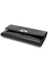 Gancini Flip Lock Leather Long Wallet Black - SALVATORE FERRAGAMO - BALAAN 4