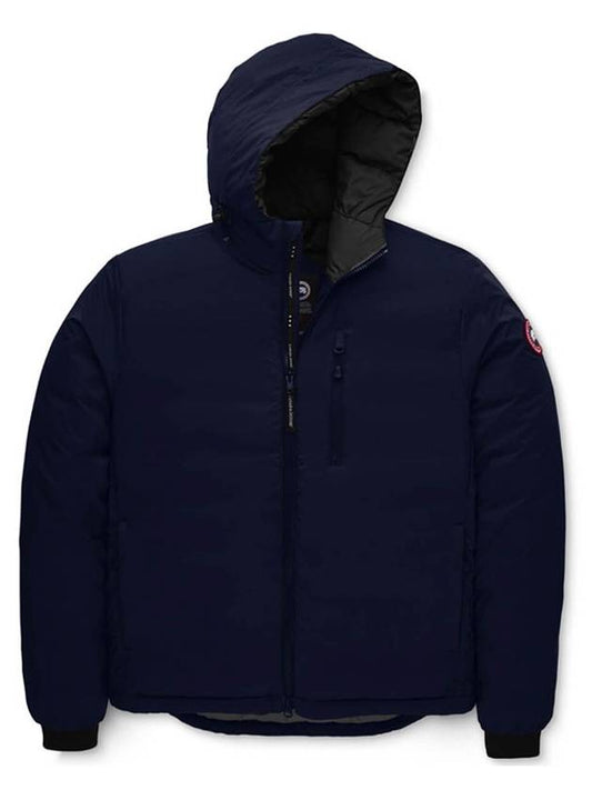 Men's Lodge Down Hooded Padded Jacket Atlantic Navy - CANADA GOOSE - BALAAN.