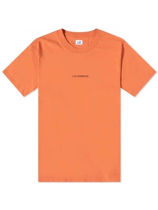 Logo Print Cotton Short Sleeve T-Shirt Orange - CP COMPANY - BALAAN 1