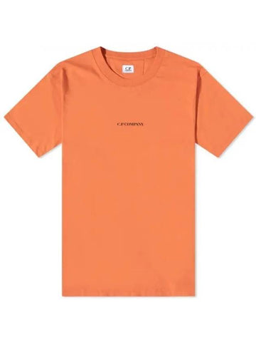 Logo Print Cotton Short Sleeve T-Shirt Orange - CP COMPANY - BALAAN 1