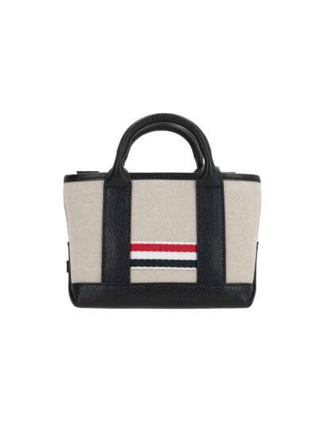 RWB Stripe Cotton Canvas Mini Tool Tote Bag Black Beige - THOM BROWNE - BALAAN 4