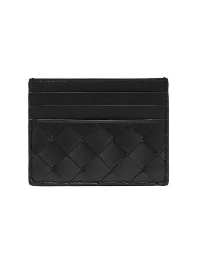 Intrecciato Leather Card Wallet Black - BOTTEGA VENETA - BALAAN 3