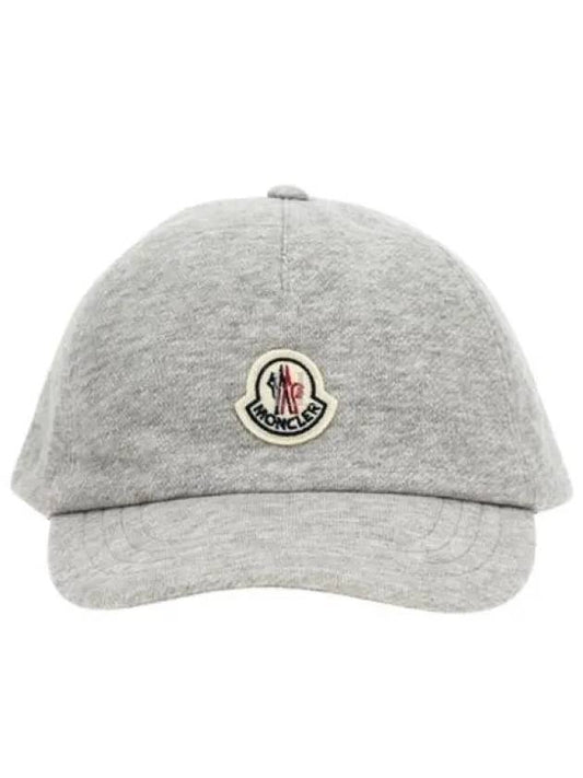 Fleece Logo Patch Cotton Baseball Ball Cap Grey - MONCLER - BALAAN 2