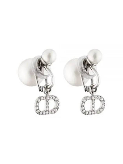 Tribales Clip On Resin Pearl Earrings Silver - DIOR - BALAAN 2