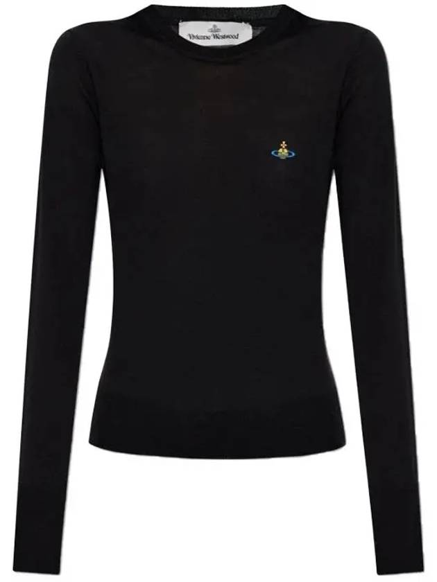 Embroidered Logo Knit Top Black - VIVIENNE WESTWOOD - BALAAN 5