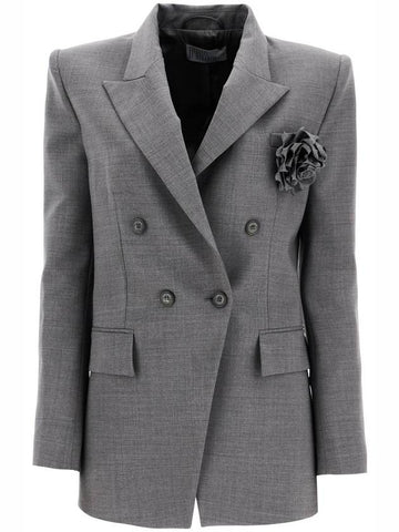 double-breasted wool stretch blazer - GIUSEPPE DI MORABITO - BALAAN 1