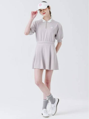 Volume sleeve golf dress BEIGE - MONBIRDIE GOLF - BALAAN 1