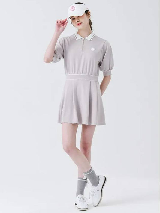 Volume sleeve golf dress BEIGE - MONBIRDIE GOLF - BALAAN 1