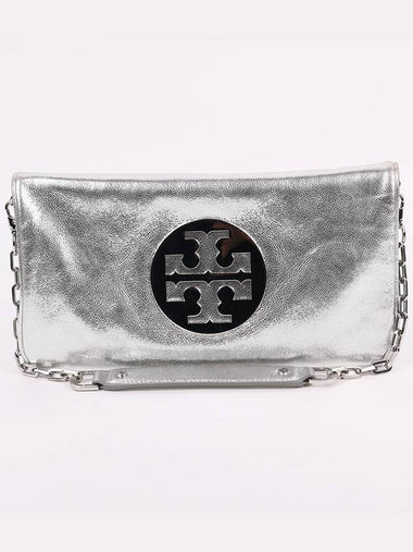 Amanda silver clutch and shoulder bag - TORY BURCH - BALAAN 1