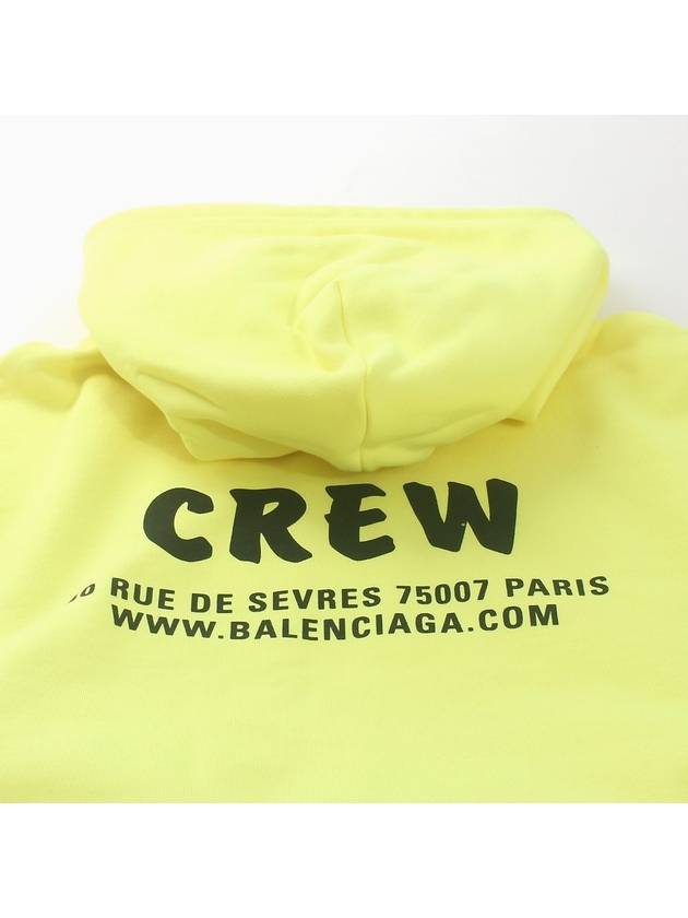 CREW Printing Hooded Top Yellow - BALENCIAGA - BALAAN.
