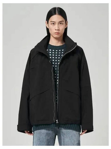 Nylon diagonal zipper detail shell parka black domestic product GM0023121582675 - JUUN.J - BALAAN 1