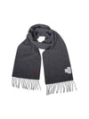 Small Heart Logo Classic Wool Scarf Dark Grey - AMI - BALAAN 3