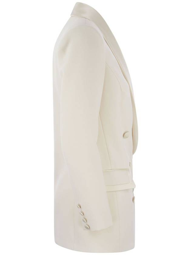 Double-breasted jacket in crepe and satin - ELISABETTA FRANCHI - BALAAN 3