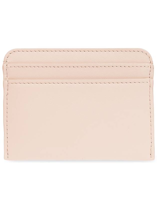 Sense Embroidered Logo Calfskin Card Wallet Light Beige - CHLOE - BALAAN 3