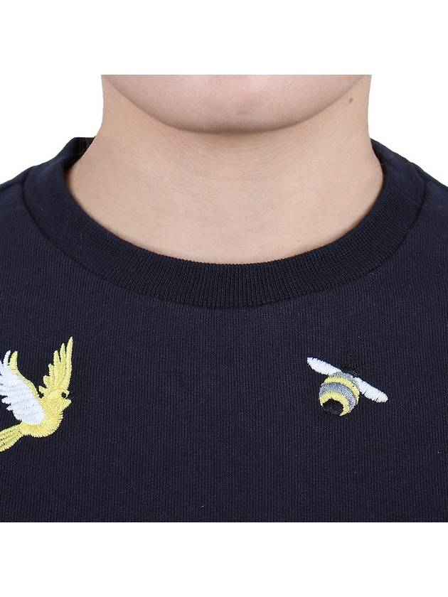 Loop Back Bird Bee Sweatshirt Navy - THOM BROWNE - BALAAN 7