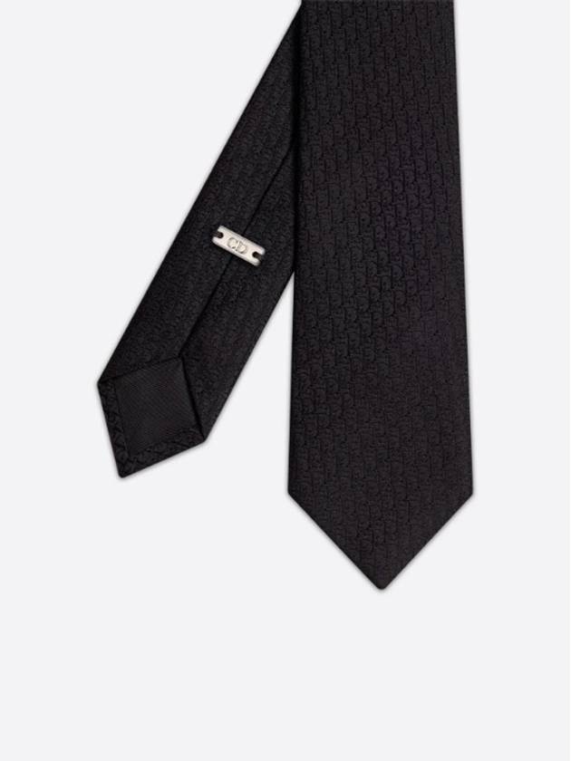 Homme Oblique Silk Tie Black - DIOR - BALAAN 3