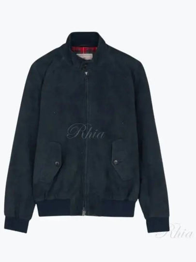 G9 Slim Fit Suede Jacket Navy - BARACUTA - BALAAN 2