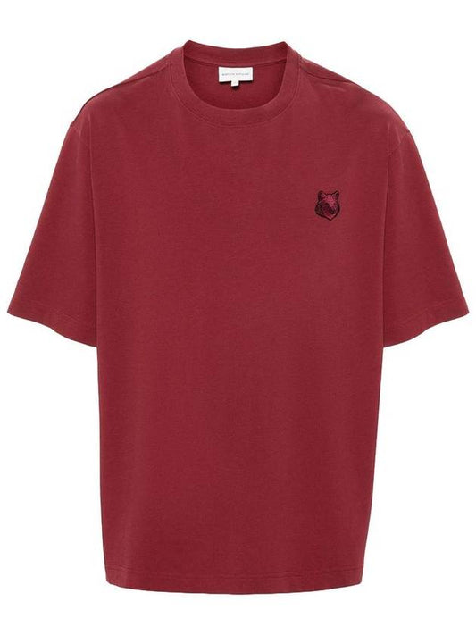 Bold Fox Head Patch Oversized Short Sleeve T-Shirt Red - MAISON KITSUNE - BALAAN 2