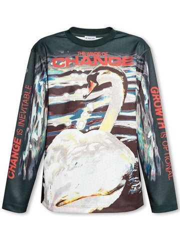 Swan Print Long Sleeve T-Shirt 8077237 B7827 B0110818799 - BURBERRY - BALAAN 1