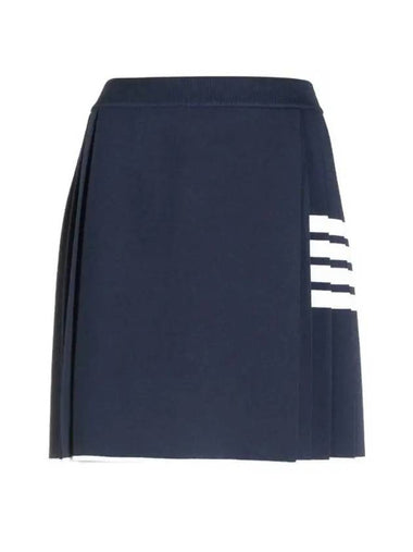 Women's 4 Bar Mini Pleated Skirt Navy - THOM BROWNE - BALAAN 1