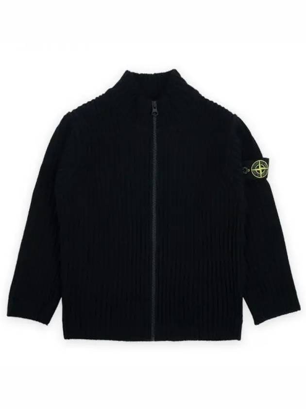 Kids 512C2 Full Zip Knit Cardigan Black - STONE ISLAND - BALAAN 2