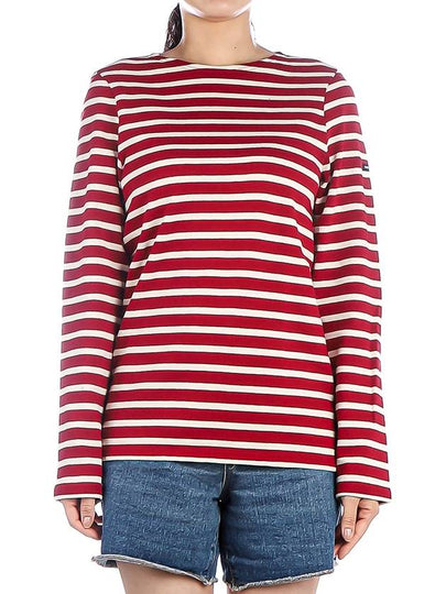 Meridien Modern Long Sleeve T-Shirt Persa Ecru Red - SAINT JAMES - BALAAN 2