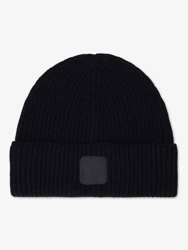 Extra Fine Merino Wool Logo Beanie Black - CP COMPANY - BALAAN 2