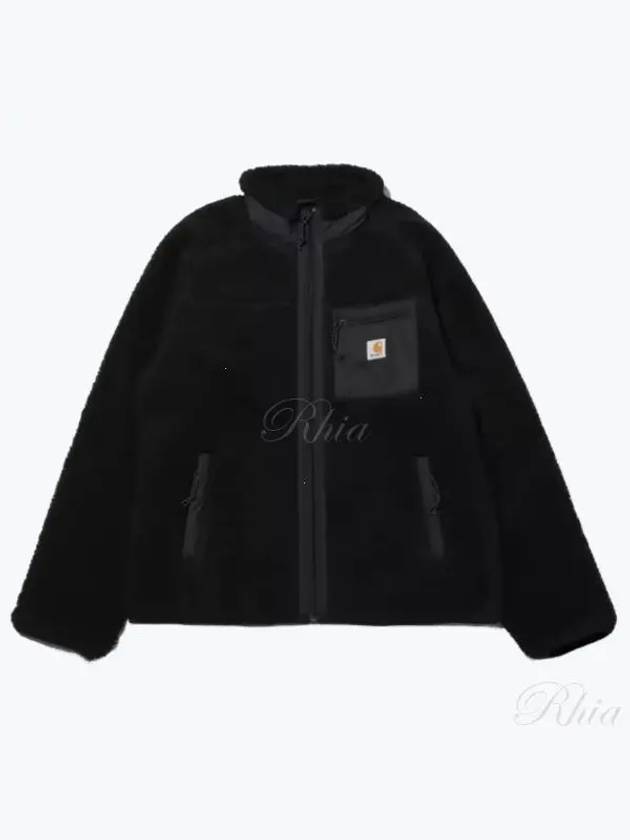 Prentis Logo Patch Fleece Zip-Up Jacket Black - CARHARTT WIP - BALAAN 2