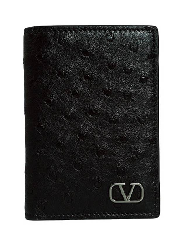 V Logo Half Wallet Black - VALENTINO - BALAAN 2