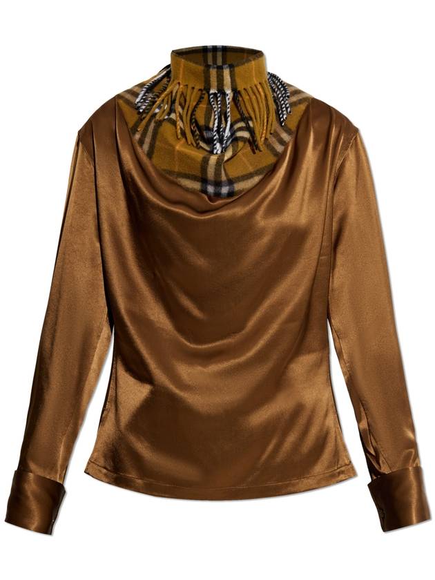 Check Scarf Long Sleeve T Shirt Brown - BURBERRY - BALAAN 2