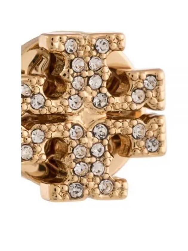 Crystal Logo Stud Earrings Gold - TORY BURCH - BALAAN 2