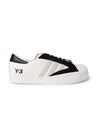 Yohji Star Leather Low Top Sneakers Black White - Y-3 - BALAAN 1