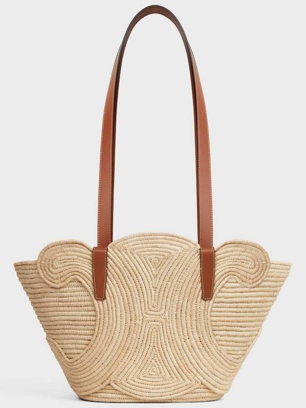 Classic Fenier Small Braid Triomphe Raffia Calfskin Tote Bag Tan - CELINE - BALAAN 2