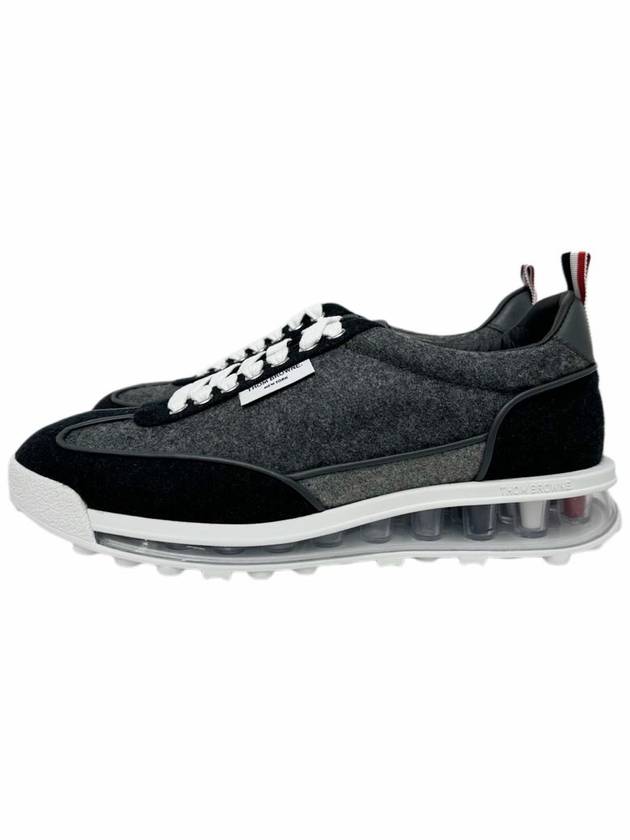 Flannel Clear Sole Low Top Sneakers Grey - THOM BROWNE - BALAAN 3