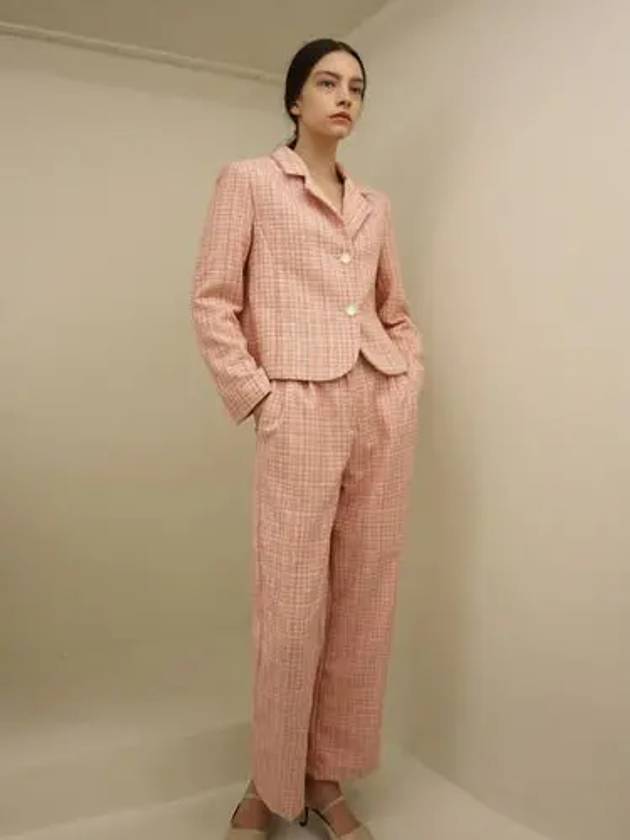 Tweed2 Glitter Pants Pink - DAMAGE MNEMONIC - BALAAN 1