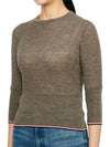 Women's Crop Knit Top Brown - THOM BROWNE - BALAAN 3