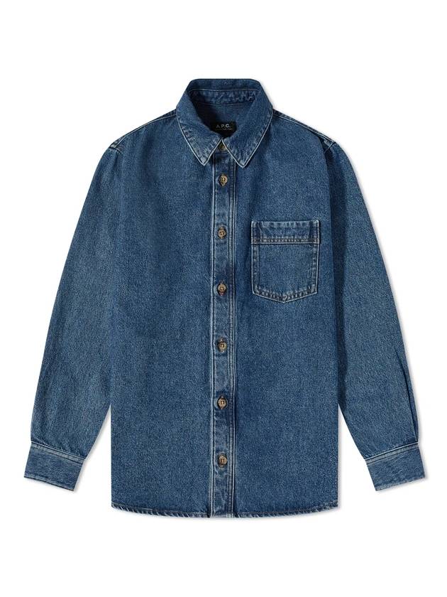 Men's Denim Long Sleeve Shirt Blue - A.P.C. - BALAAN.