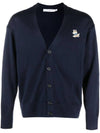 Dressed Fox Patch Relaxed Cardigan Navy - MAISON KITSUNE - BALAAN 1