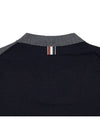 Fun Mix Fine Merino Jersey Stripe Relaxed V-Neck Cardigan Navy Grey - THOM BROWNE - BALAAN 11