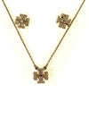 Kira Pave Crystal Earrings Necklace Set Gold - TORY BURCH - BALAAN 2