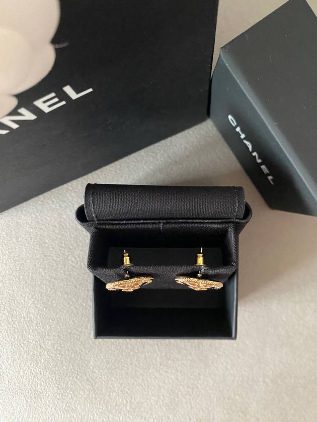 CC logo earrings heart stud earrings gold ABD072 - CHANEL - BALAAN 4