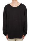 Wide Neck Cotton Long Sleeve T-Shirt Black - LEMAIRE - BALAAN 1