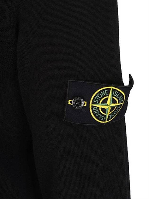 Wappen Patch Cotton Knit Top Black - STONE ISLAND - BALAAN 5