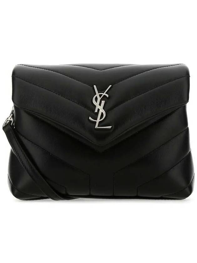 Toy Loulou Strap Shoulder Bag In Quilted Leather Black - SAINT LAURENT - BALAAN 3