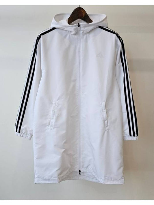 3 Stripe Long Hooded Zip-Up White - ADIDAS - BALAAN 2