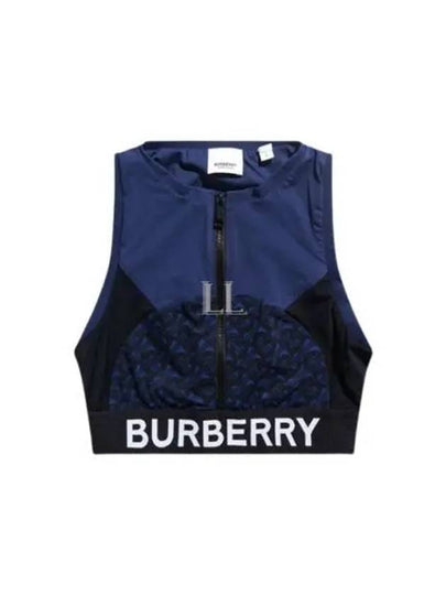 TB Logo Sportive Zip Up Sleeveless Blue - BURBERRY - BALAAN 2