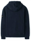 Wappen Patch Cotton Fleece Hoodie Navy - STONE ISLAND - BALAAN 3