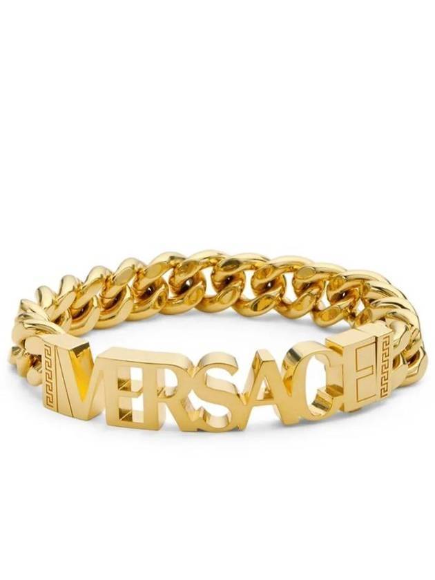 Lettering Logo Polished Bracelet Gold - VERSACE - BALAAN 1